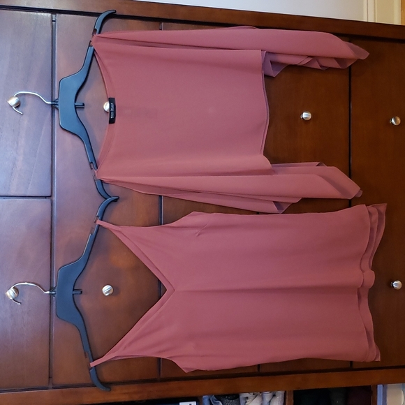 WHBM Convertible Layered Blouse Camisole in Cinnamon / Tank / Shell; Size XXS - Picture 2 of 16